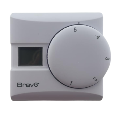 Bravo Termostato Manuale Intuitivo con Dispay Colore Bianco Facile Installazione