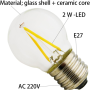 Mini Lampadina Led Filamento Optonica E27 G45 2W Luce Naturale