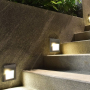 Luce Segnapasso Led Quadrata Grigia Per Interni Ed Esterni