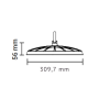 Riflettore Industriale LED Ufo High Bay Colore Nero 150 Watt 15000 Lumen Luce Naturale IP65