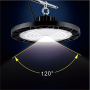 Riflettore Industriale LED Ufo High Bay Colore Nero 150 Watt 15000 Lumen Luce Naturale IP65