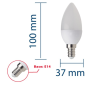 OPTONICA Lampadina Candela LED 5,5W Attacco E14 C37 Non Dimmerabile 450 LUMEN
