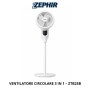 Ventilatore Circolare a Piantana Zephir 3 velocità 3 altezze 45-65-90 cm Telecomando e Display LED Timer 12h Telecomando