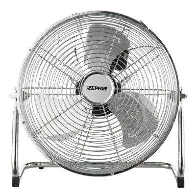 Zephir Ventilatore Da Terra Cromato Pf35Cr Per Aria Fresca 70W IN METALLO 3 PALE IN ALLUMINIO 3 Velocità, Maniglia