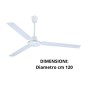 Ventilatore Da Soffitto Industriale Zephir 70W Bianco 3 Pale