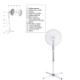 Zephir  Ventilatore a Piantana Base a Croce Timer Autospegnimento 45W Pala 40 cm