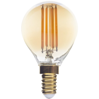 Lampadina Led A Filamento Dorato Optonica G45 E14 Dimmerabile