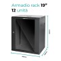 Rack 19 Pollici Da Parete Mach Power 12U Con Ventola Nera