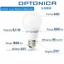 Optonica Lampadina Led E27 A60 8,5 W Alta Efficienza 95 Lm/W