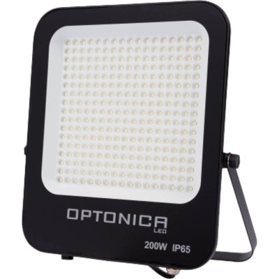 Optonica  Proiettore Led Smd IP65 200W Corpo Nero Cavo in Gomma 30 cm Incluso