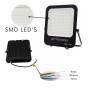 Optonica  Proiettore Led Smd IP65 200W Corpo Nero Cavo in Gomma 30 cm Incluso