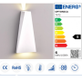 Optonica 7472 Luce Da Parete Led 6W Corpo Bianco Design Moderno Elegante
