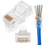 Plug RJ45 UTP Cat6 8P8C Trasparenti  Confezione da 100 Pezzi 