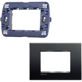 Bticino Placca Living Light Antracite Completa Supporto 3 Posti Tecnopolimero