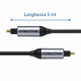 Cavo Audio Ottico Digitale Mach Power 3 Metri Con Connettori Placcati Oro