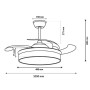 Ventilatore da Soffitto Ledme 8841 Black Afar Ø105 Cm con Luce Integrata