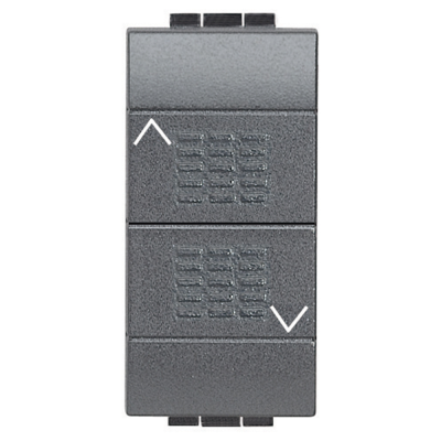 Bticino LivingLight Pulsante Doppio Interbloccato Salita Discesa Antracite L4037
