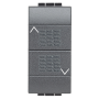 Bticino LivingLight Pulsante Doppio Interbloccato Salita Discesa Antracite L4037