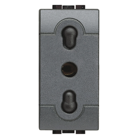 Living Light Presa Antracite Bivalente Bipasso Standard Italia L4180