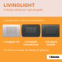  Bticino Serie  Livinglight  Placca Quadra 3 Moduli in Tecnopolimero per Impianti Civili