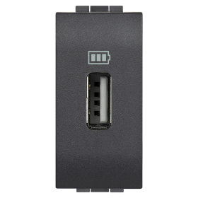 Bticino Living Light Presa USB Antracite Tipo A Caricabatterie 5 Volt L4285C1