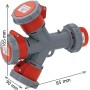 Ecova 20565 Adattatore Industriale Spina Cee 16A 3P+T tre Prese Rosse IP67