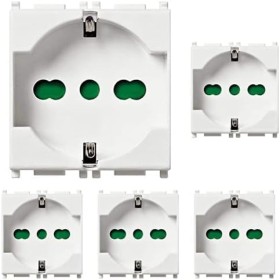 Vimar Plana Presa Schuko Bivalente Bipasso Standard Tedesco Italiano 14210 Pezzi 5
