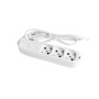 Ecova 30101X Multipresa 3 Prese Universali Con Interruttore E Cavo 1,5 Metri Bianco