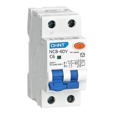 Chint 519867 NXBL40Y C6 1P+N 6A 30mA 4,5kA Interruttore Magnetotermico