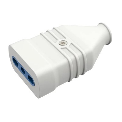 Presa Antischiacciamento Ecova 30363 Bipasso 10/16A 2P+T in PVC Colore Bianco 