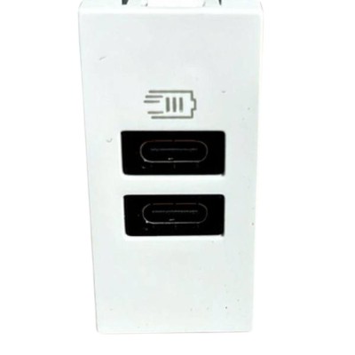 Caricatore Usb Bticino Jw4191Cc Da Incasso Doppia Porta C 15W Bianco