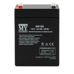 Matsuyama HZ155 Batteria Piombo 12V 4.5Ah  per Allarmi e Luci d' Emergenza