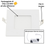Pannello LED Incasso 7.5Cm 3Watt Slim Quadro Soffitto Alimentatore Incluso