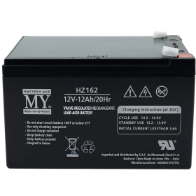 Batteria Piombo 12V 12Ah Agm Matsuyama Hz162 Per Allarmi E Sistemi Solari