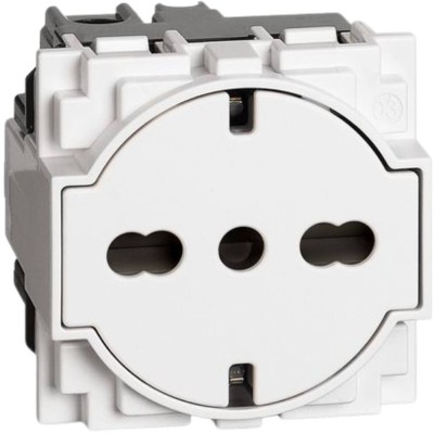 BTicino Living Now Presa P40 Flat 2P+T 16A 250V~ Bipasso con Superficie scorrevole Alveoli protetti 2 Moduli Sicuro