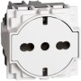 BTicino Living Now Presa P40 Flat 2P+T 16A 250V~ Bipasso con Superficie scorrevole Alveoli protetti 2 Moduli Sicuro