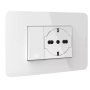 BTicino Living Now Presa P40 Flat 2P+T 16A 250V~ Bipasso con Superficie scorrevole Alveoli protetti 2 Moduli Sicuro