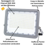 Proiettore LED 150 Watt Slim Metallo Grigio  IP65  Equivalente 777  Watt