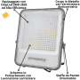 Proiettore LED 300 Watt Slim Metallo Grigio  IP65  Equivalente 1827  Watt
