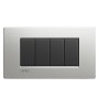 Placca Metallica Bticino Livinglight Air LNC4804TE 4 Moduli Ultrapiatta