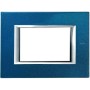 Placca Rettangolare 3 Moduli Blu Meissen Bticino In Metallo