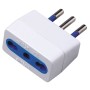 Adattatore Elettrico 2P+T 10A Con Presa Bipasso 10/16A Bianco