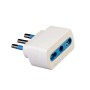Adattatore Elettrico 2P+T 10A Con Presa Bipasso 10/16A Bianco