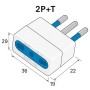 Adattatore Elettrico 2P+T 10A Con Presa Bipasso 10/16A Bianco