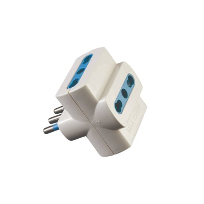  Reer 7310075  Adattatore Spina 2P+T Con 3 Prese Bipasso 10/16A Bianco