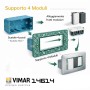 Vimar 14614 Supporto 4 Moduli con Viti per Scatole da Incasso 