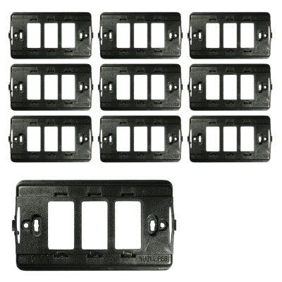 Supporto Plastica Nero 3 Posti Serie Civile Faeg Pezzi 10