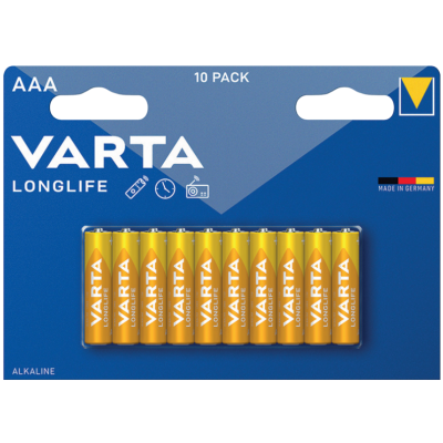 Varta Batteria Longlife Ministilo  AAA Alcalina Blister 10 Pezzi