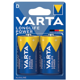 Varta Batteria Longlife  Power Torcia D Alcalina Blister 2 Pezzi
