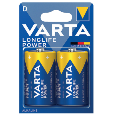 Varta Batteria Longlife  Power Torcia D Alcalina Blister 2 Pezzi